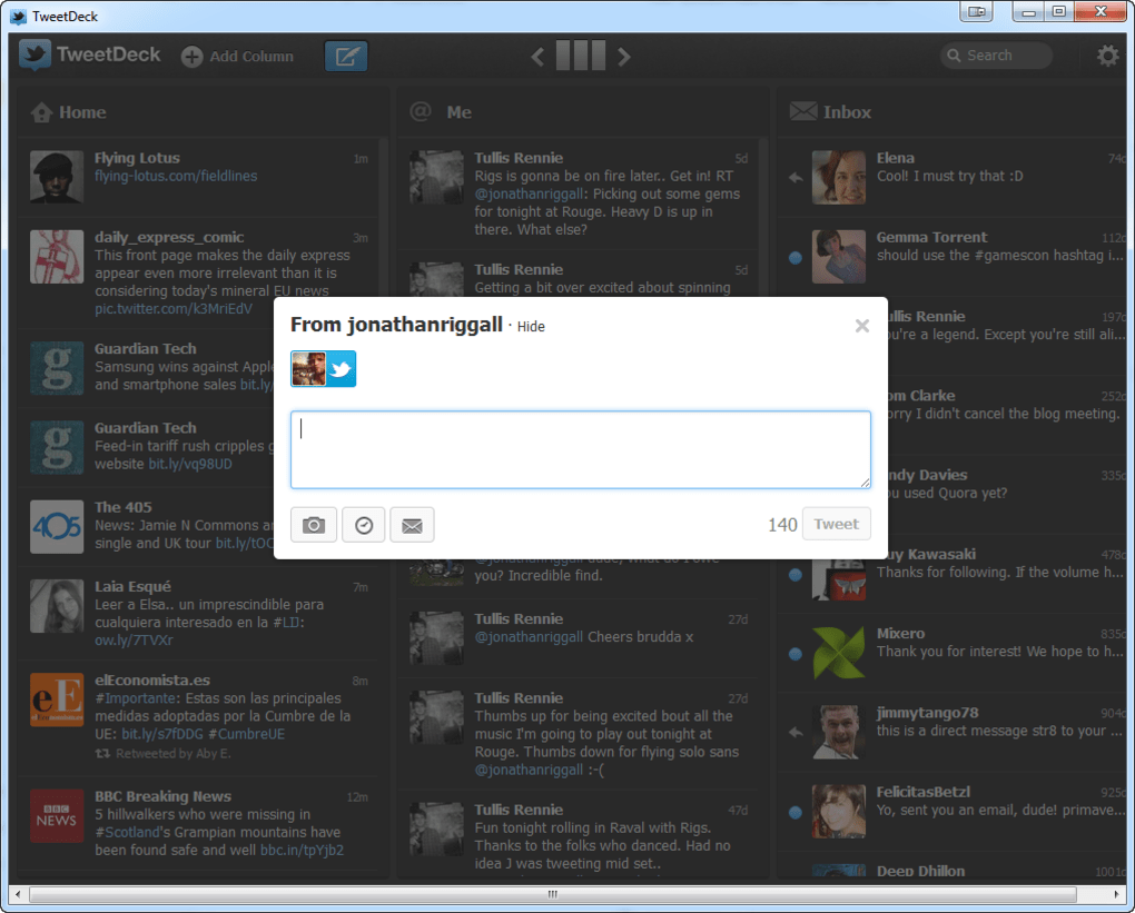 Tweetdeck desktop app